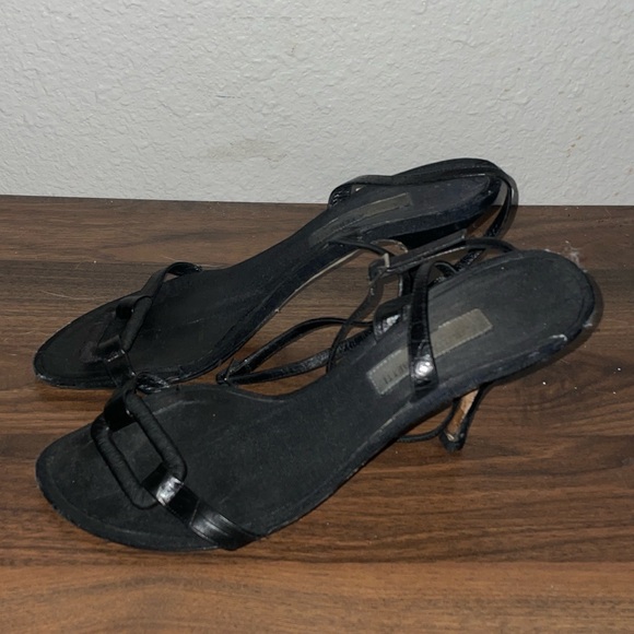 Alberta Ferretti Black Strappy Heels Size 8 - Picture 2 of 10